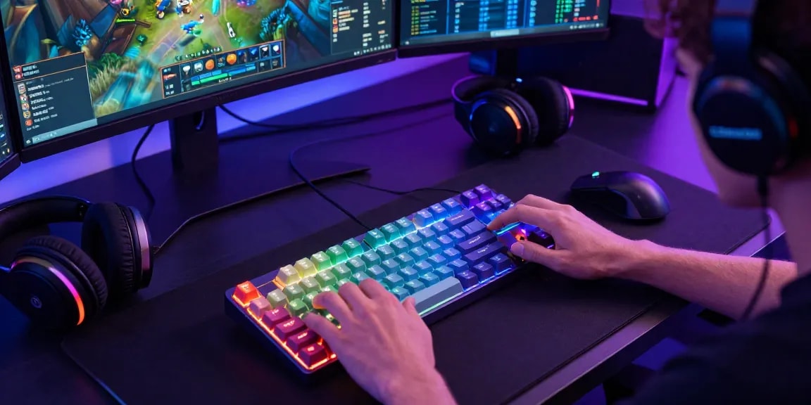 Premium Hall Effect keyboards showcase in a vibrant gaming setup; are 8k pcbs only for hall effect switches?