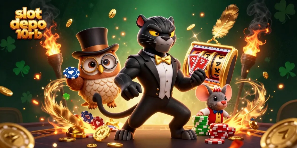 Experience the thrill of slot depo 10rb with 3D cartoon characters engaging in vibrant casino action.