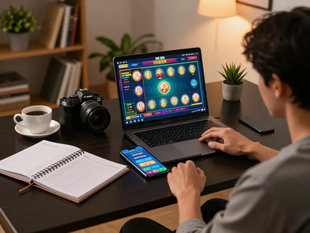 Playing Toto HK online with strategy notes at home for a focused gambling session.