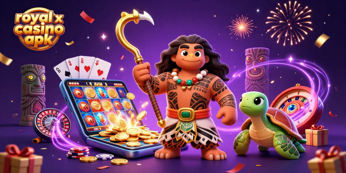 Play exciting games with royal x casino apk, featuring vibrant 3D characters and casino elements.