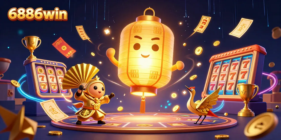 Experience thrilling jackpot spins with 6886win's captivating animated casino scene.