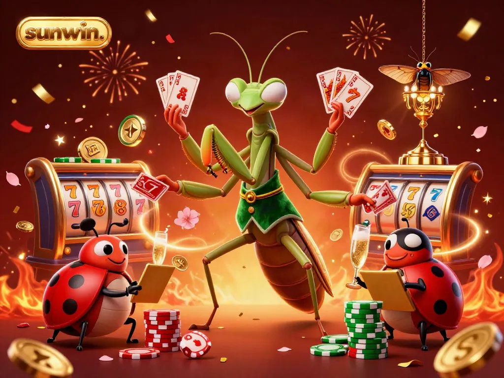 Experience thrilling gameplay at sunwin. with vibrant scenes of card games and celebrations.