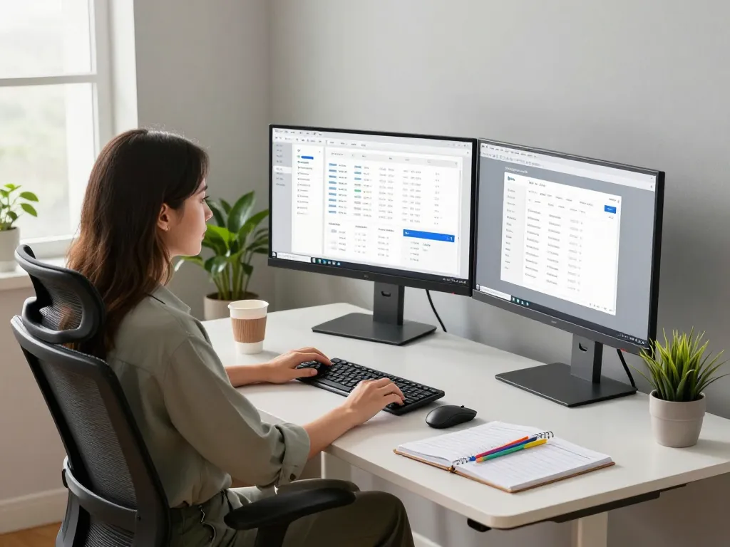 Explore innovative tech gadgets for productivity in a vibrant home office setup with multiple monitors and accessories.