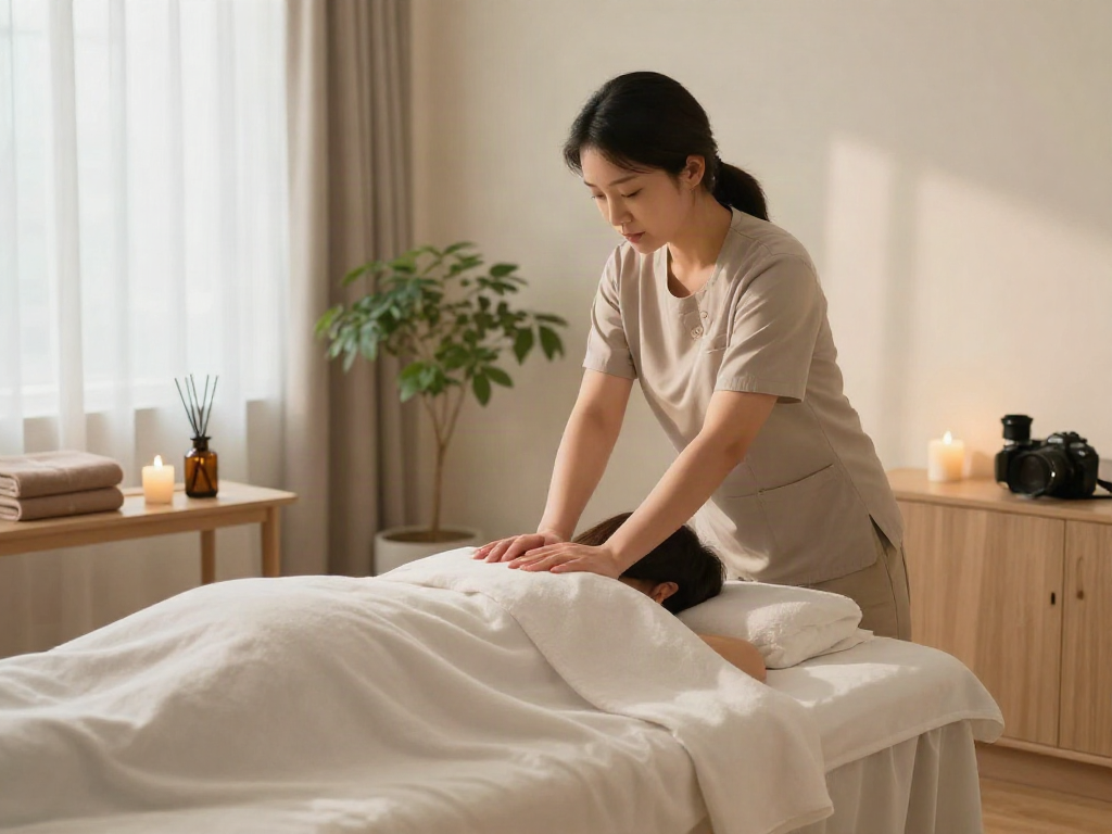 Tranquil massage therapy environment for 은평구출장안마 showcasing soothing elements.