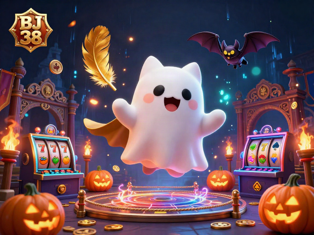 Experience winning thrills at BJ 38 casino’s haunted mansion, featuring ghostly characters and vibrant gaming elements.
