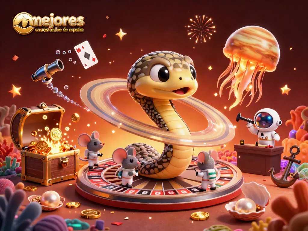 Juega en los mejores casinos online de España con una escena 3D rica en detalles y elementos de juego.