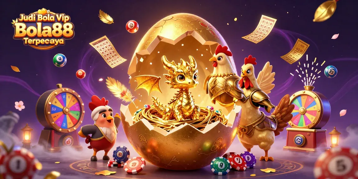 Engage in Judi Bola Vip Bola88 Terpercaya with a dynamic scene of a golden dragon amidst casino elements.
