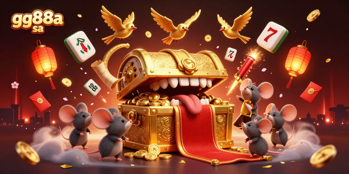 Engage with gg88a sa's vibrant 3D casino world, featuring a treasure chest and dynamic gaming elements.