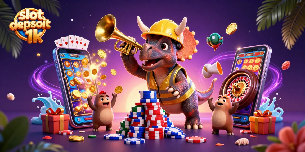 Spin and win with slot depsoit 1k amidst vibrant casino characters and exciting gameplay elements.