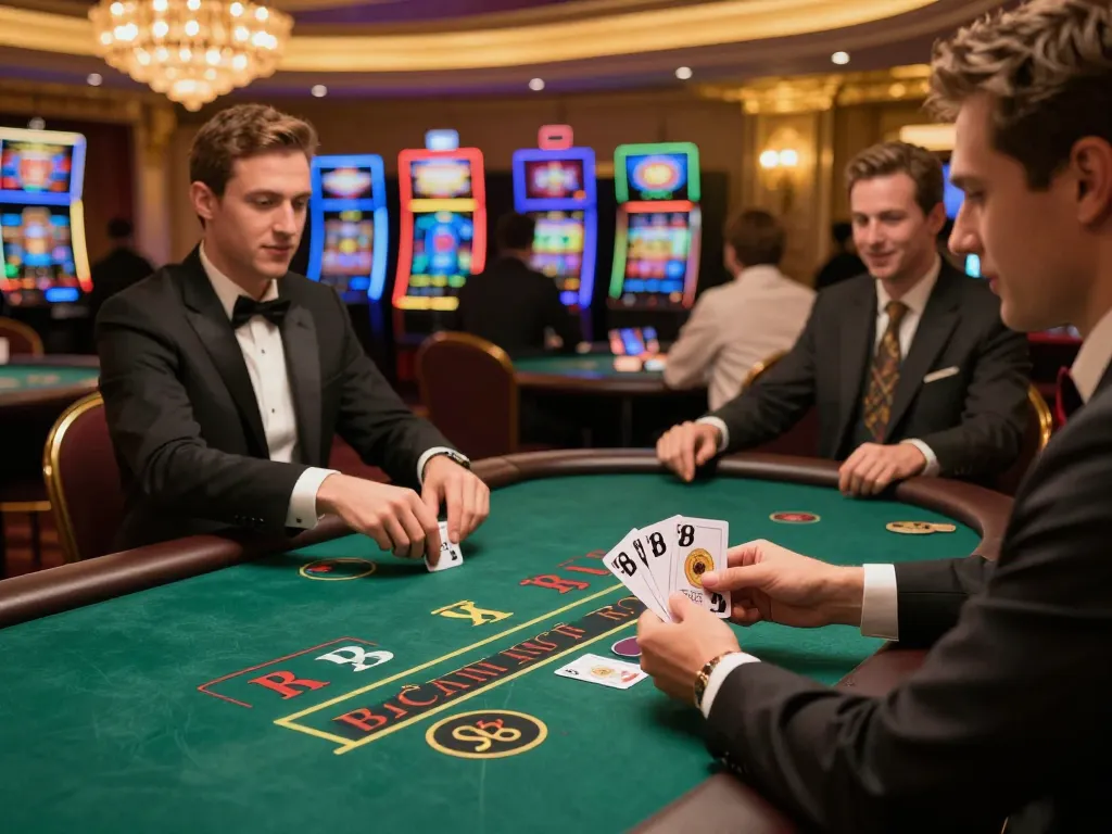 Engaged players at F8BET blackjack tables enjoying high-stakes gameplay