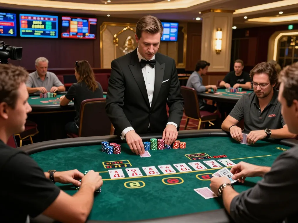 Engaged players enjoying blackjack action at XX88 58k casino, displaying excitement and strategy.