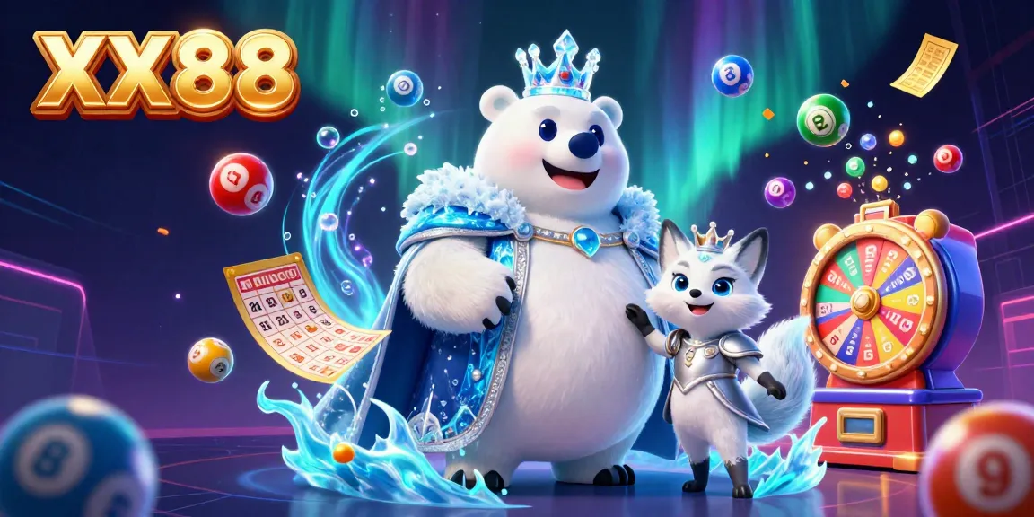 Experience the thrill of lottery excitement with XX 88 in a vibrant, dynamic casino scene.