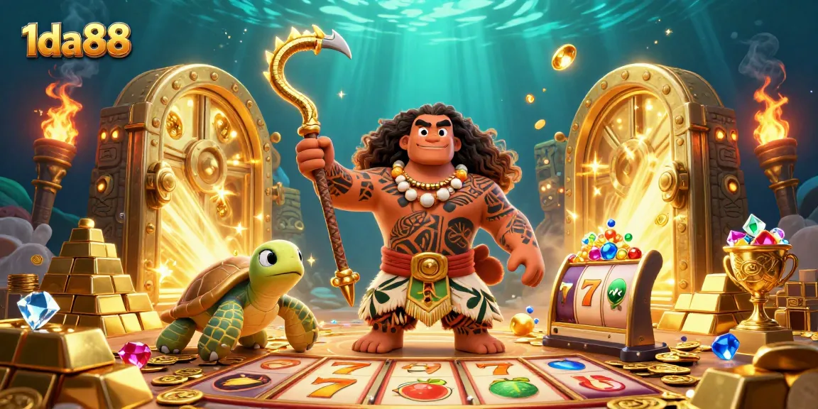 1da88 features a dynamic scene of a demigod hawk and turtle in a vibrant casino environment.