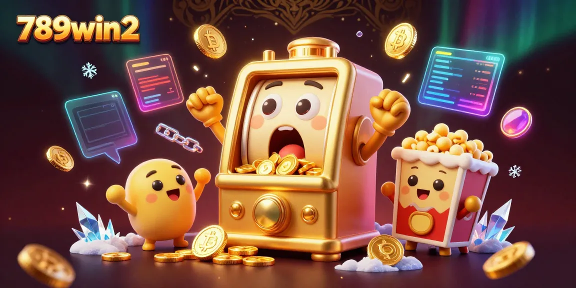 Experience the excitement of 789win2 with a lively scene of jackpot-winning slot machines and gold coins pouring out.