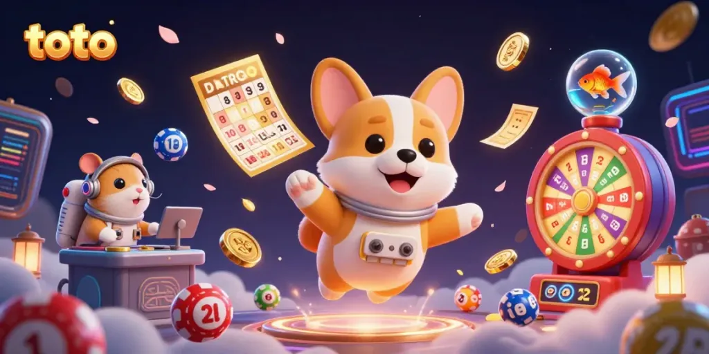 Engage with the exciting world of toto through a vibrant 3D cartoon illustration of a space casino adventure.