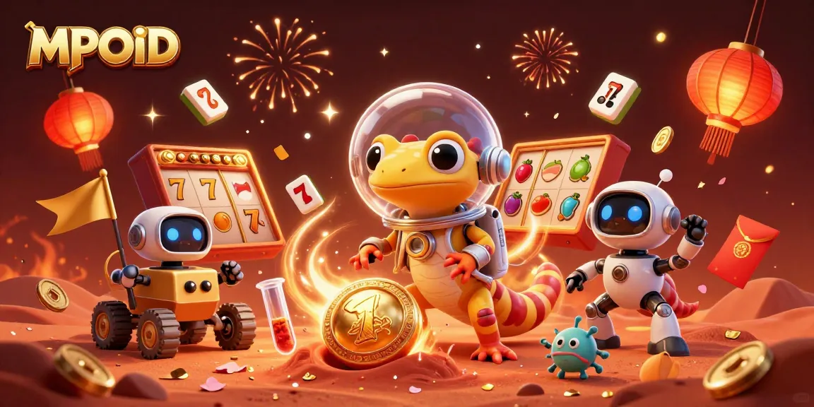 Join the fun with MPOID as a Martian gecko explores a golden casino on Mars!