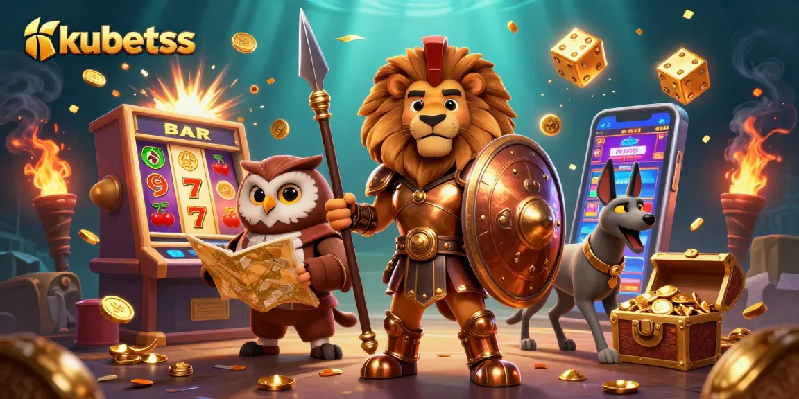 Vibrant 3D scene where kubetss reveals its golden jackpot with animated casino elements and characters.