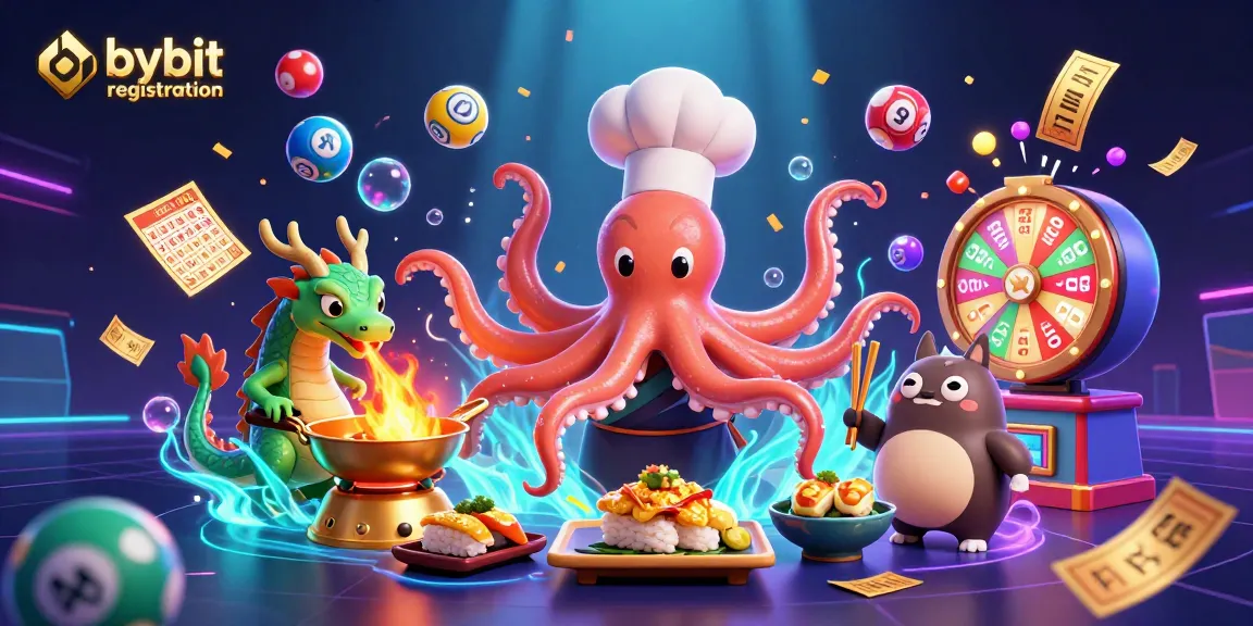 Engage in bybit registration with a vibrant casino-themed 3D illustration featuring dynamic characters.
