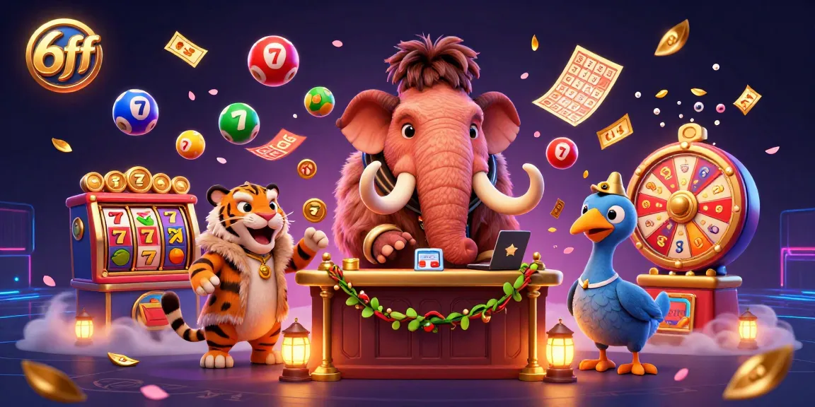 Engage with thrilling casino action as 6ff showcases vibrant slot machines and characters in a lively environment.