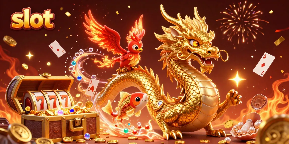 Experience thrilling slot action with a fierce dragon, winning koi, and magical elements.