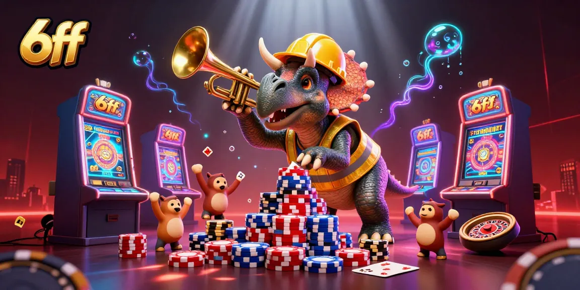 Experience thrilling gameplay with 6ff - a vibrant scene of characters celebrating amidst casino elements.