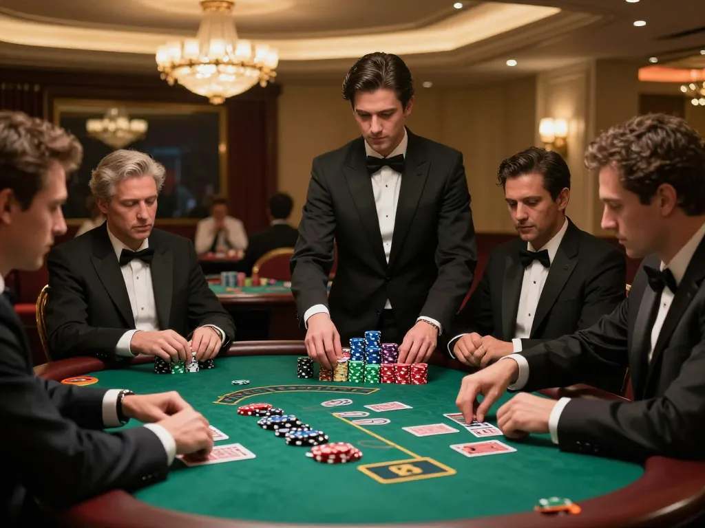 sunwin players placing bets at a blackjack table in an upscale casino ambiance