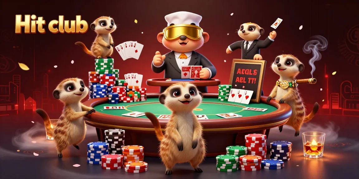 Experience the excitement at Hit club with meerkats running a vibrant casino scene.