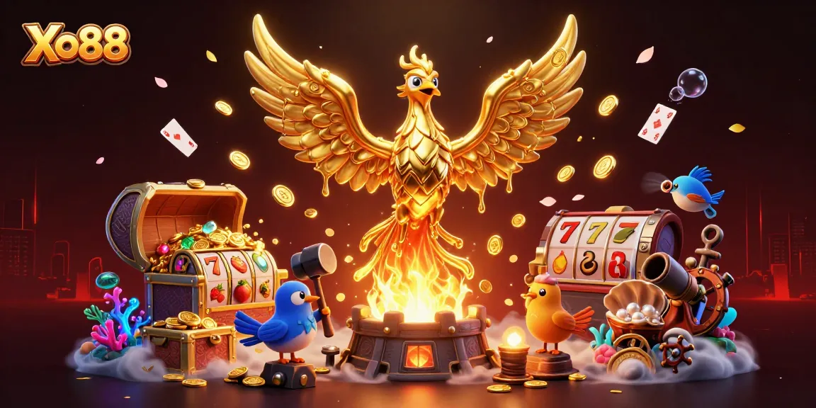 Xo88 players experience massive wins with a golden phoenix and slot games in 3D fantasy.