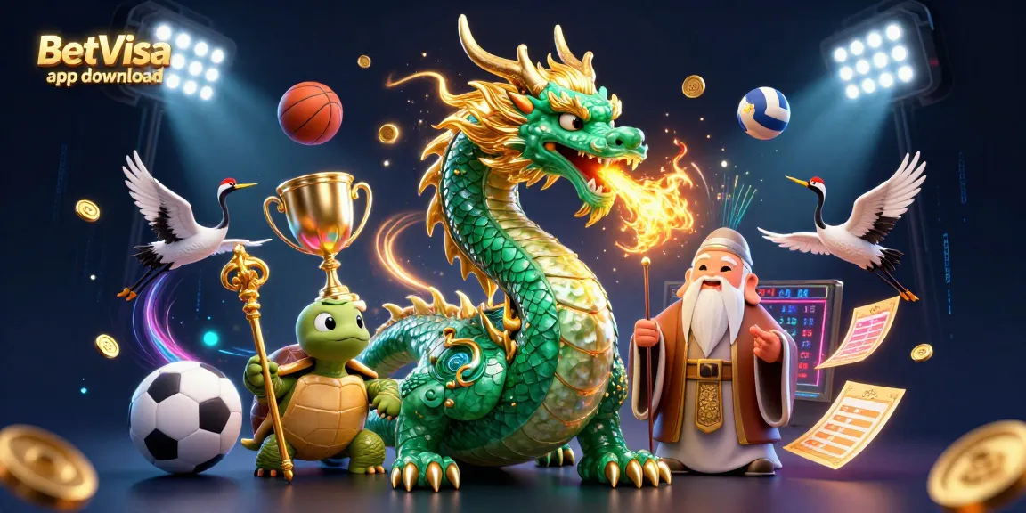 Experience the excitement of BetVisa app download with a rich 3D gaming illustration.