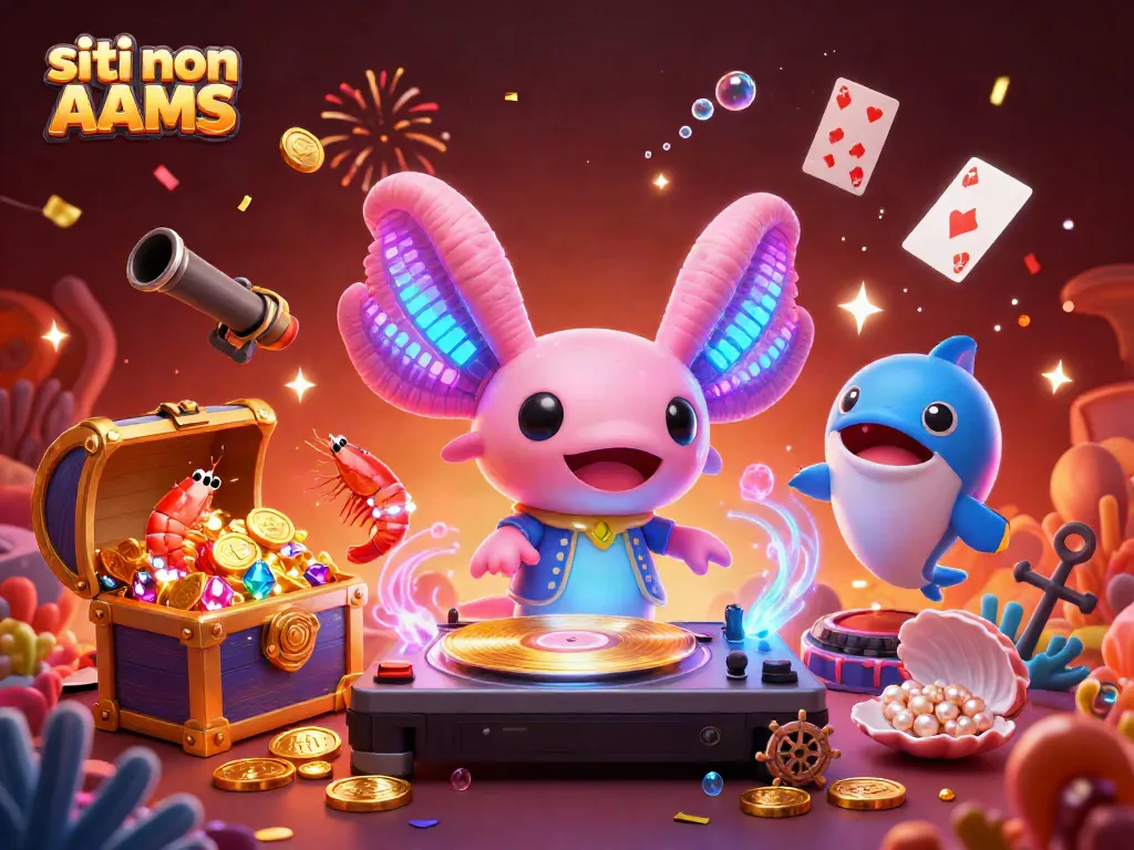 Gioca ai migliori siti non AAMS con un DJ axolotl e creature marine in festa.