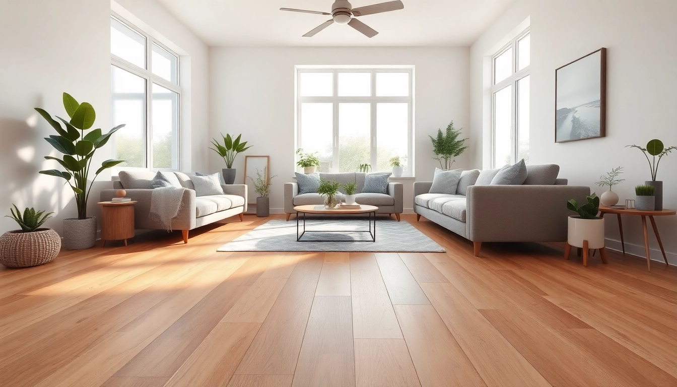 Install flexible vinyl plank flooring in a chic living room, highlighting seamless beauty.