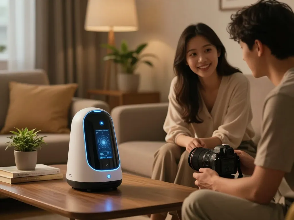 Exploring the future of ai sex through intimate interactions with AI companions in a cozy environment.