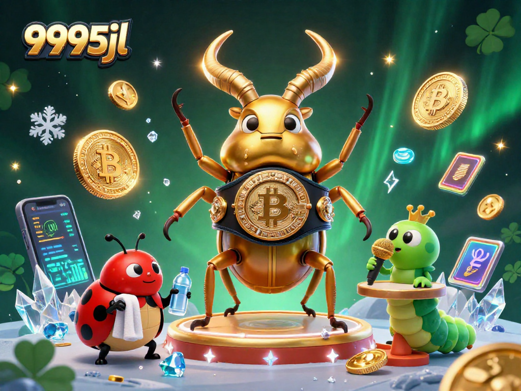 Engage with the dynamic crypto casino theme featuring the energetic 9995jl characters and elements.