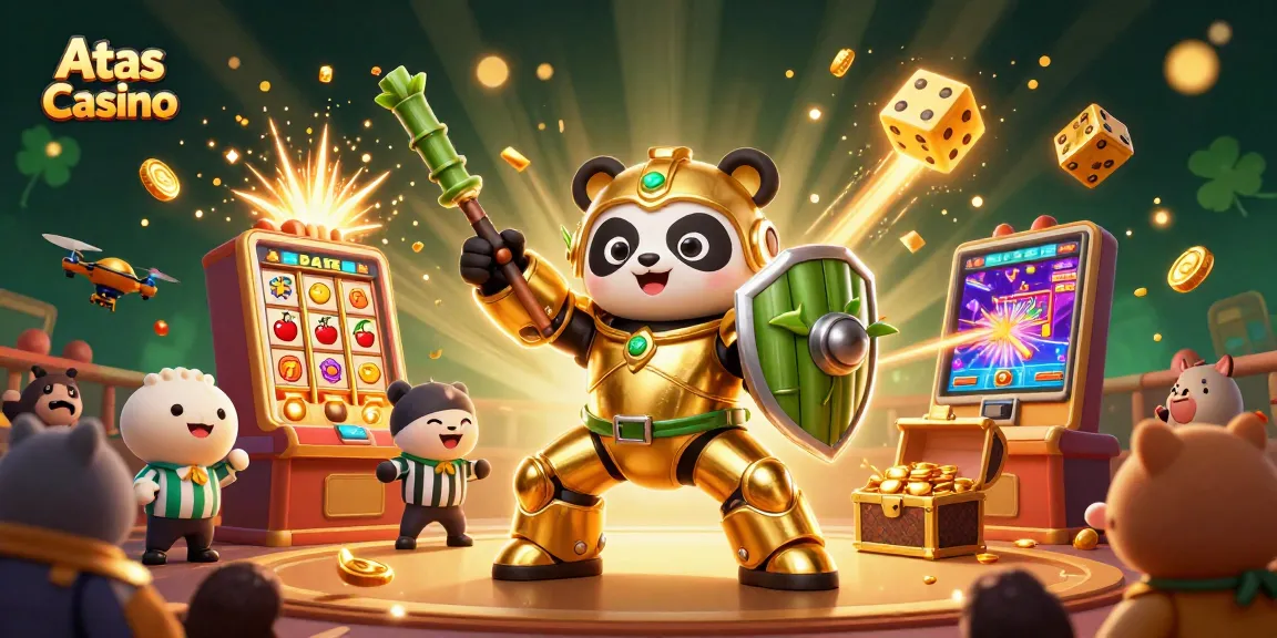 Experience thrilling action at Atas Casino with a vibrant, dynamic 3D gaming scene.