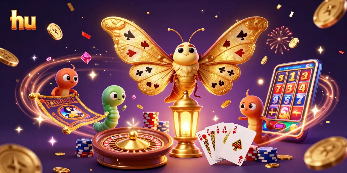 Spin to win with hu at an online casino, showcasing vibrant casino elements and festive atmosphere.