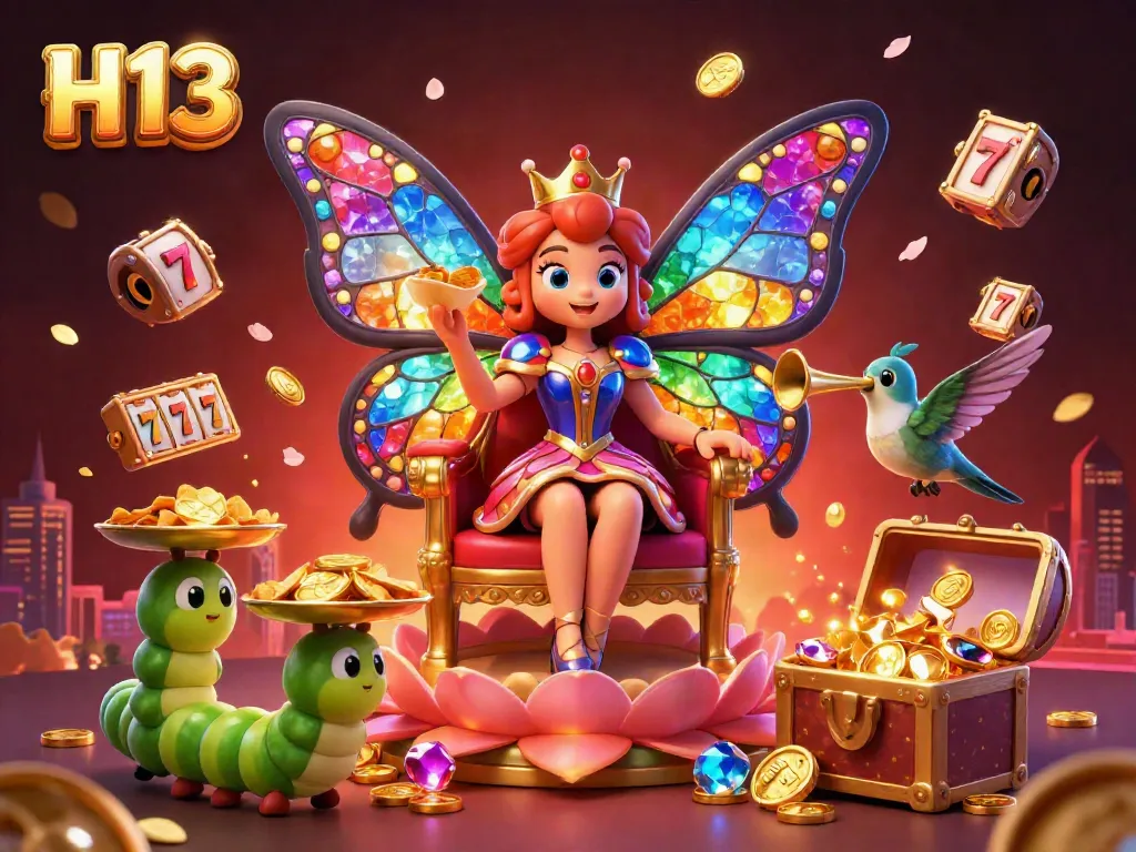 Experience the vibrant gaming atmosphere at H13 with colorful treasures and interactive casino elements.