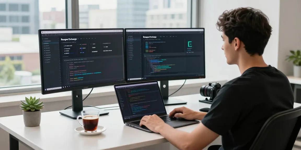 Bungee Exchange cross-chain asset transfer interface in a modern tech workspace.