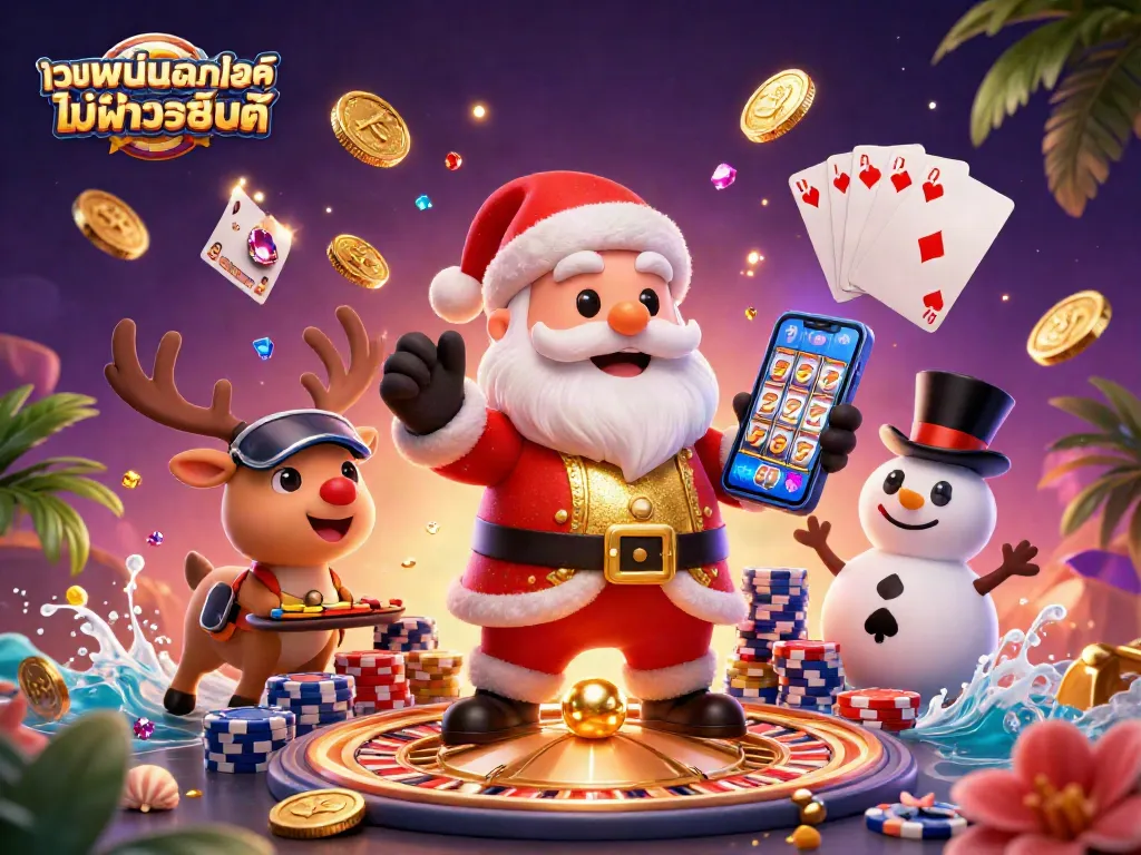 เกมสล็อต เว็บพนันออนไลน์ ไม่ผ่านเอเย่นต์ พร้อม แจ็คล็อตใหญ่ ด้วยซานต้ากับตัวช่วยในการเล่น.