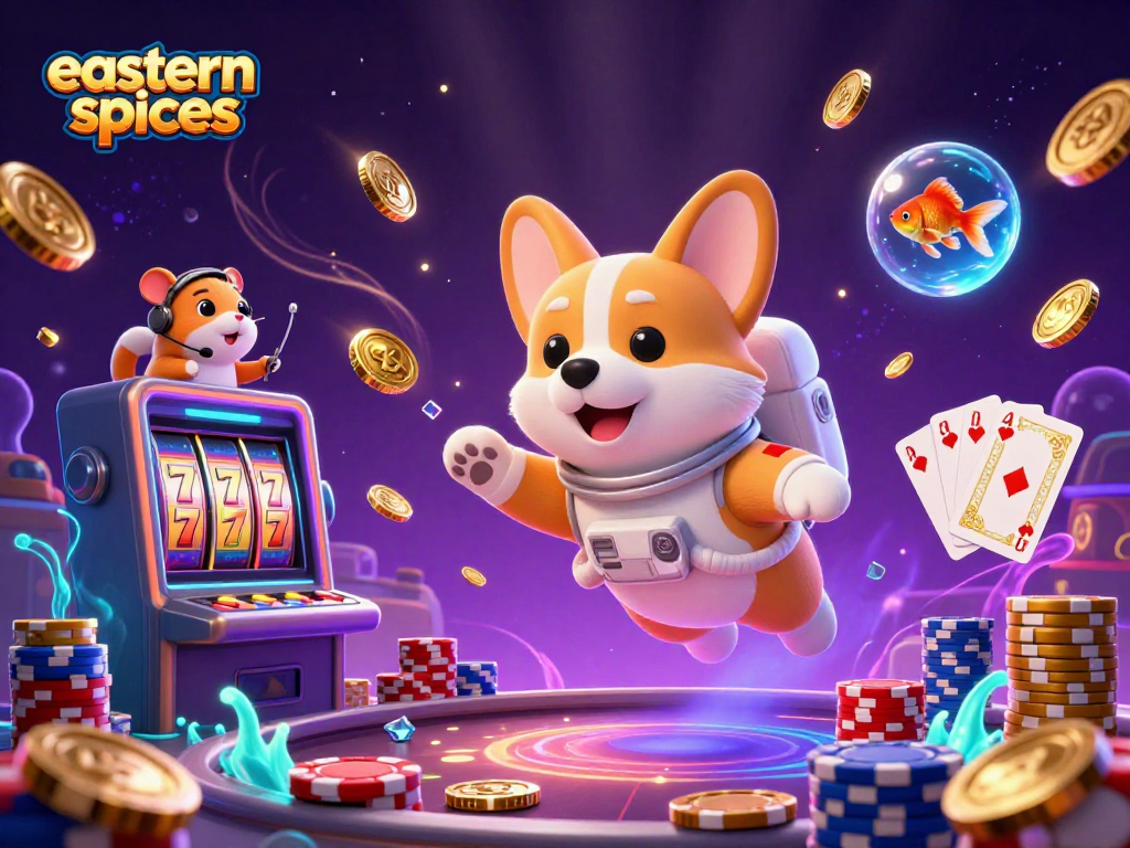 Experience thrilling gameplay at easternspices with vibrant 3D casino characters and dynamic slot elements.