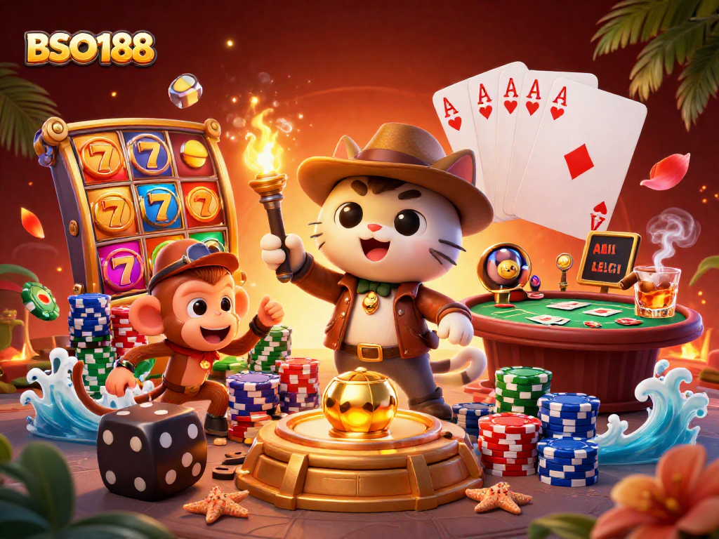 Engage in thrilling gameplay at BSO188 with dynamic casino adventures and vibrant game elements.