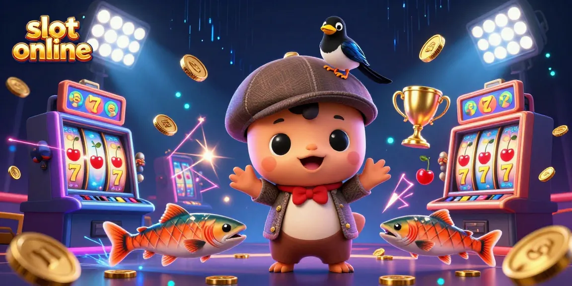 Spin the reels in style with this vibrant slot online illustration filled with fun characters and exciting elements.