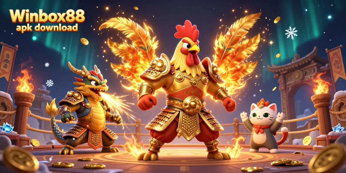 Engage with the thrilling Winbox88 apk download experience through a vibrant 3D casino illustration.
