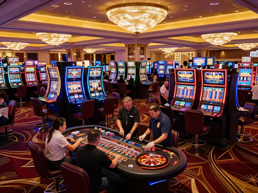 CM88 players engaging in thrilling roulette gameplay on a vibrant Las Vegas casino floor
