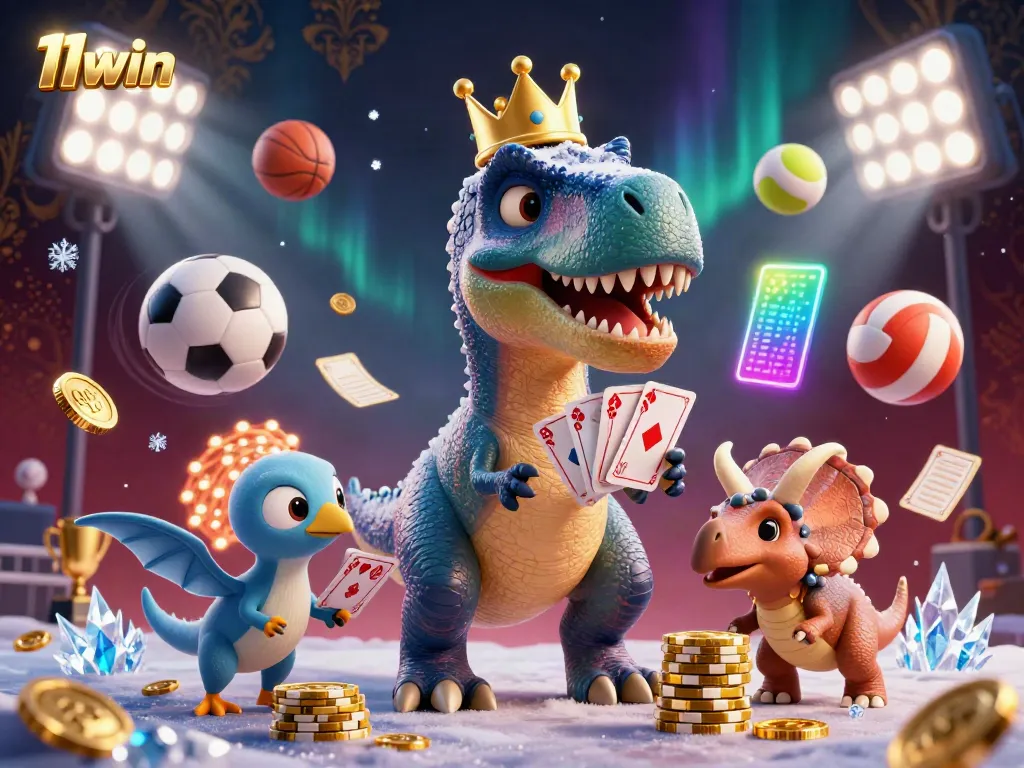Experience thrilling betting action at 11win with cartoon characters in a dynamic casino scene.