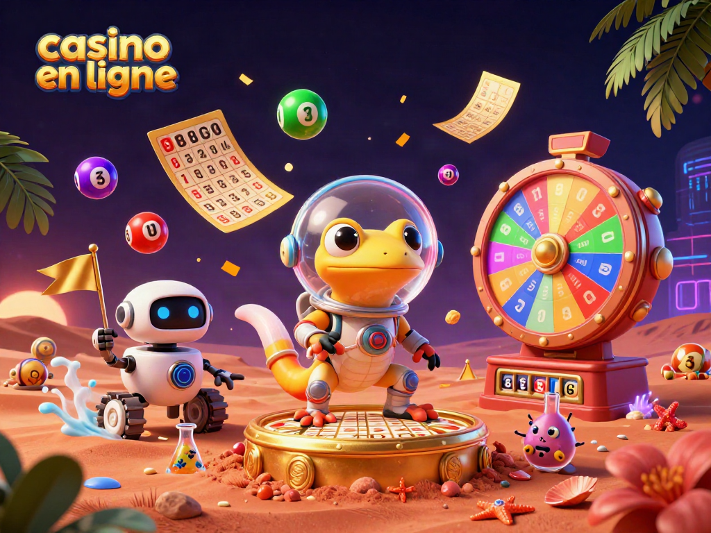 Joueur au casino en ligne déchiffre des jackpots en découvrant un casino doré sur Mars.