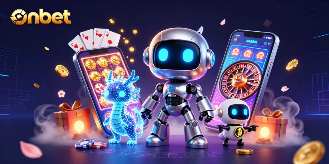 Join the action at onbet with vibrant 3D characters and dynamic casino elements showcasing exciting gambling.