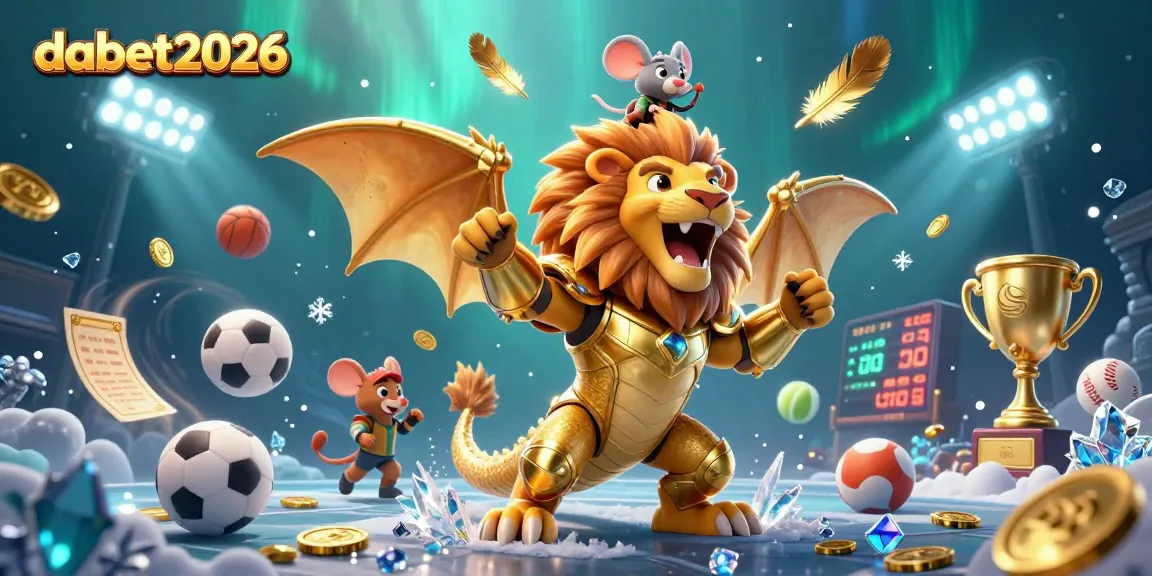 Engage with dabet2026's thrilling gaming scene featuring dynamic sports elements and golden motifs.