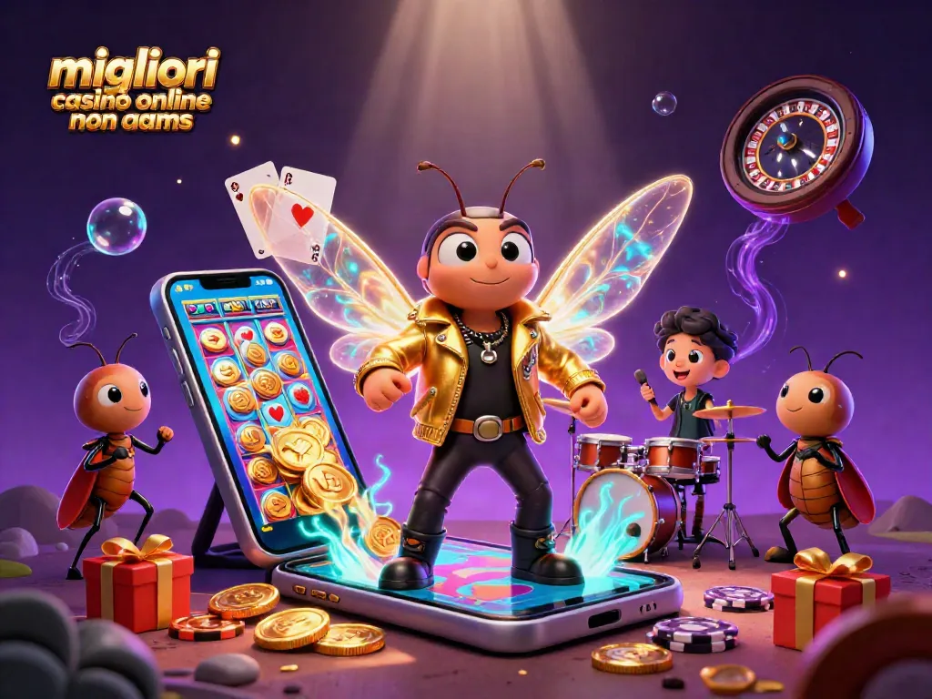 Scopri i migliori casinò online non aams con slot emozionanti e vincite veloci in un'illustrazione dinamica.