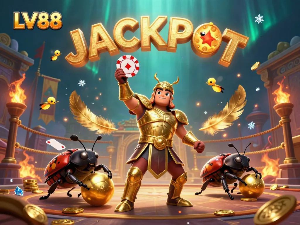 Celebrate big wins at LV88 in a vibrant gambling world with exciting characters and elements.