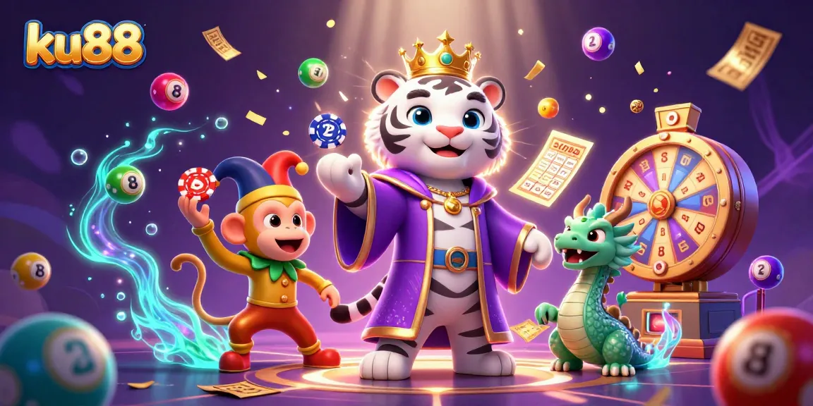 Experience the excitement at ku88 as the lively characters bring luck and fun to a vibrant gaming scene.